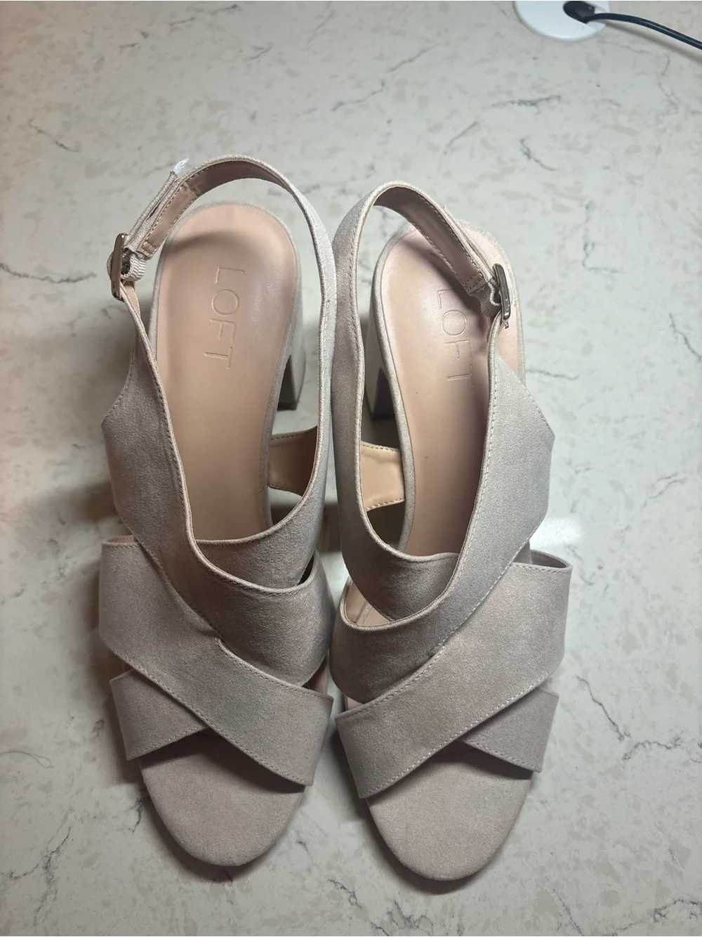 LOFT | Sude Crissross Slingbacks | Size 10 - Picture 5 of 6